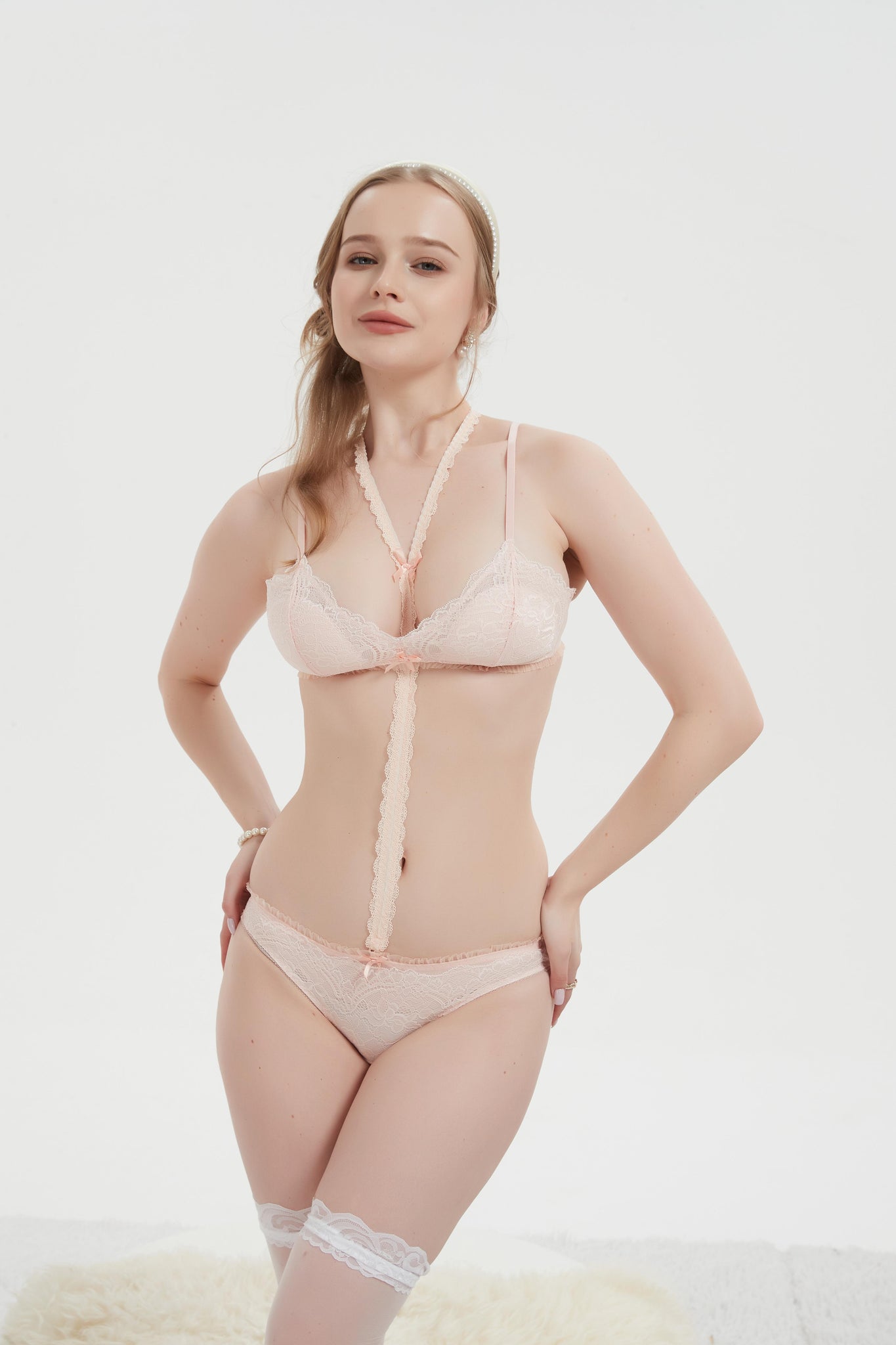 Blush Serenity Lace Lingerie Set