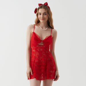 Scarlet Enchantment Lace Dress