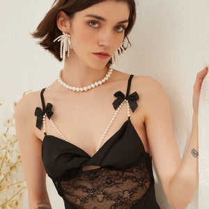 Black Sexy Lace Nightdress Lingerie