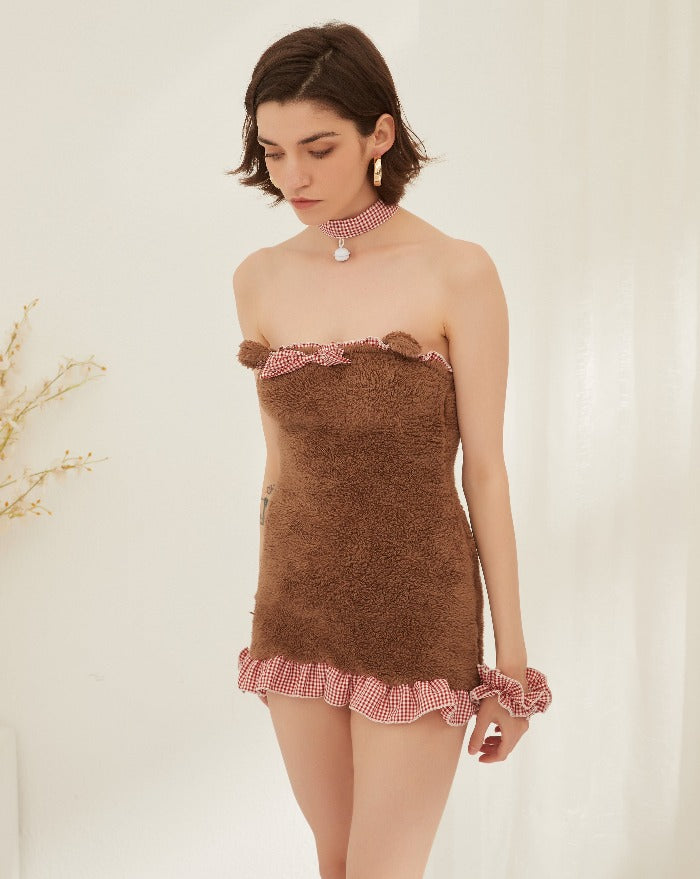Sexy Fluffy Bodycon Dress 
