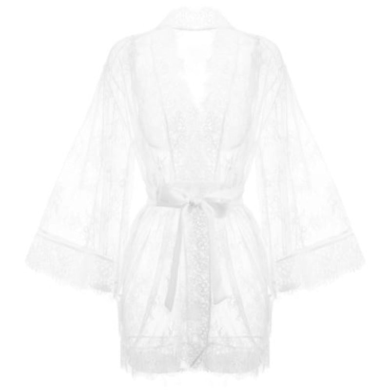 Black White Seductive Robe - Risette 