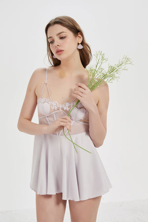 Floral Lace Babydoll Nightdress - Risette 