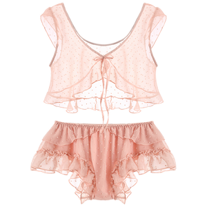Lace Dot Kawaii Sexy Two Piece Set Lingerie - Risette 
