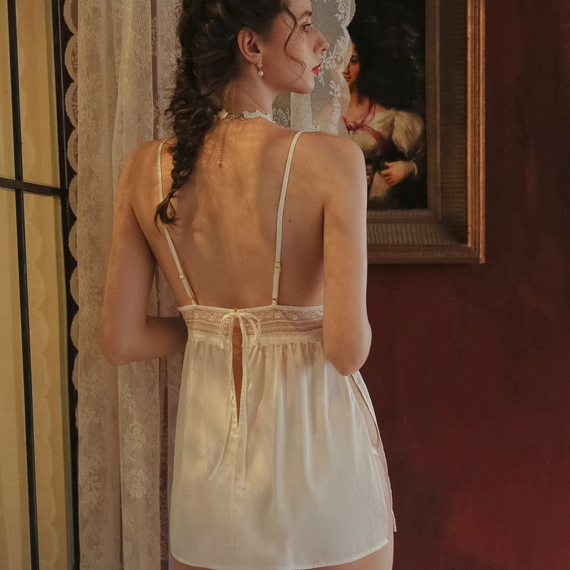 Lace Loose Sexy White Black Lingerie - Risette 