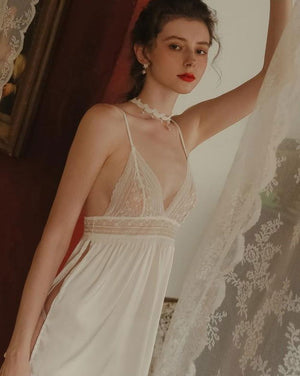 Lace Loose Sexy White Black Lingerie - Risette 