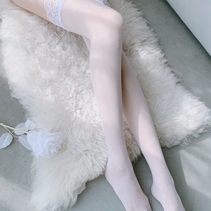 Lace Stocking Black and White Tights - Risette 