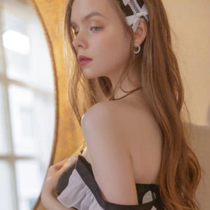 Lolita Kawaii sexy Maid Babydoll Choker Lace Nightdress - Risette 