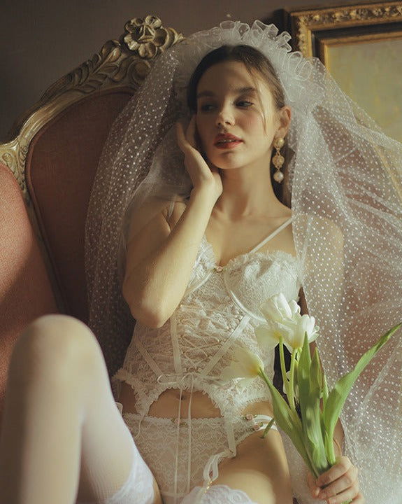 Lolita Lace up Corset Floral Lingerie - Risette 