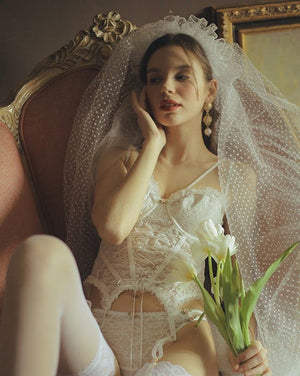 Lolita Lace up Corset Floral Lingerie - Risette 