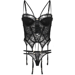 Lolita Lace up Corset Floral Lingerie - Risette 
