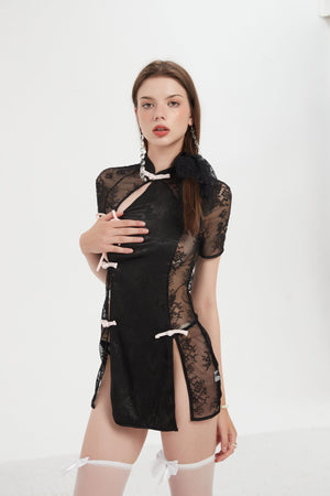 Midnight Lace Fantasy Cheongsam - Risette 