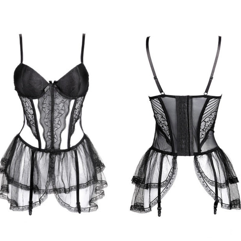 Passion Night Temptation Sexy Lace Corset Bodysuit Lingerie - Risette 