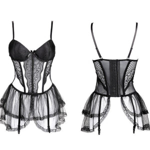 Passion Night Temptation Sexy Lace Corset Bodysuit Lingerie - Risette 