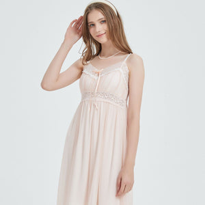 Peach Serenity Lace Nightgown - Risette 