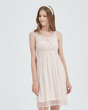 Peach Serenity Lace Nightgown - Risette 