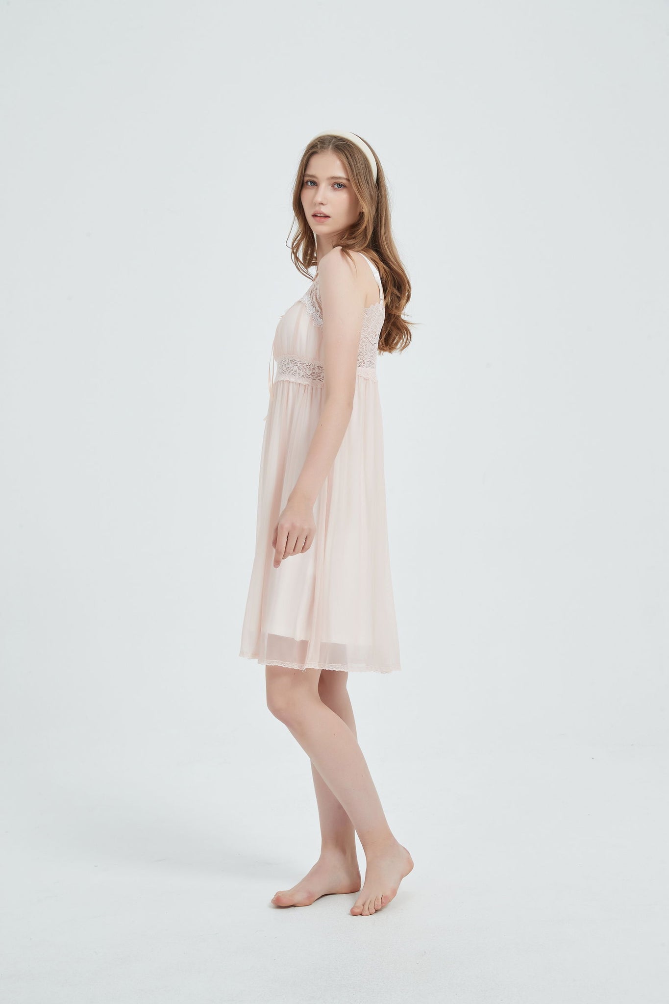 Peach Serenity Lace Nightgown - Risette 