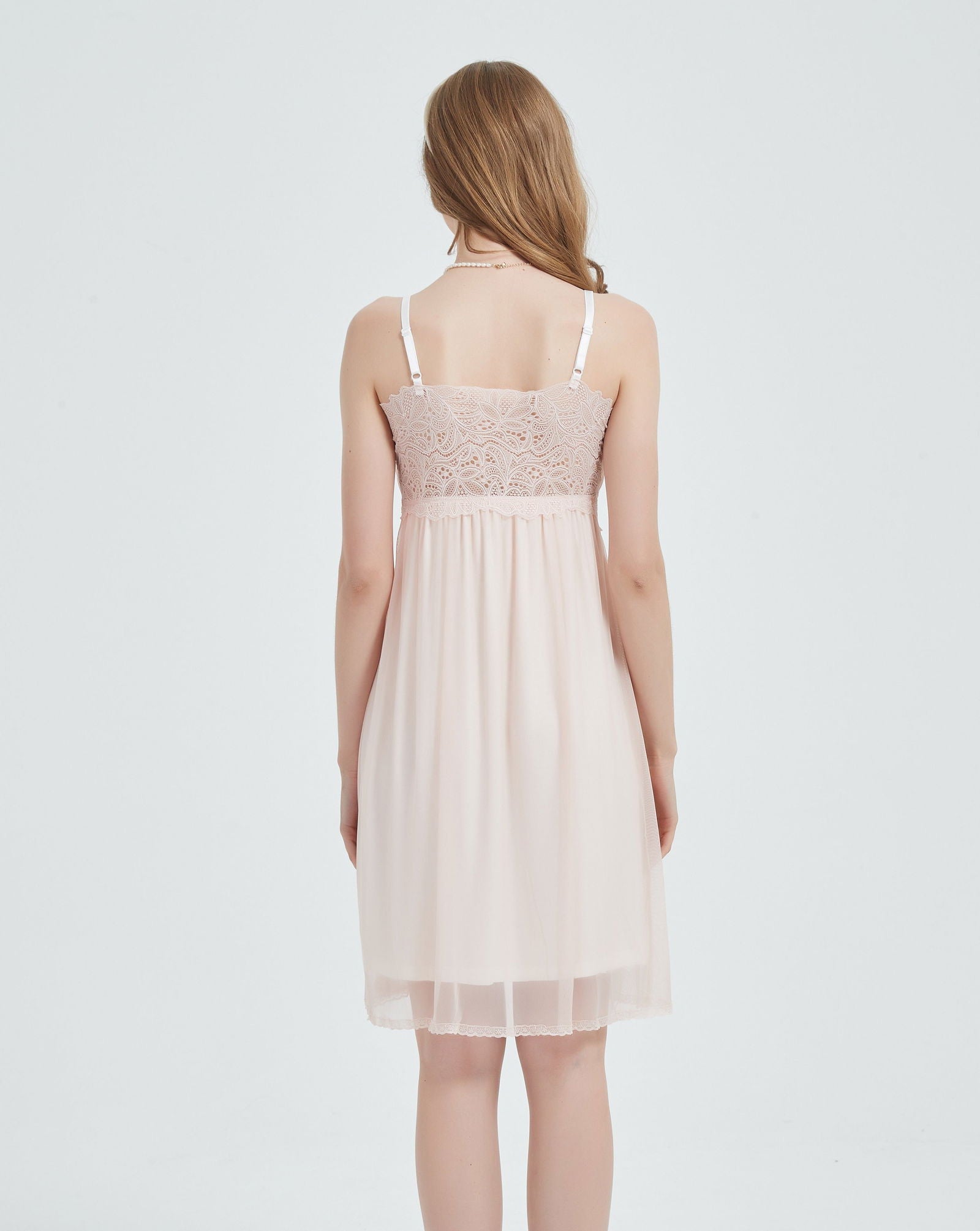 Peach Serenity Lace Nightgown - Risette 