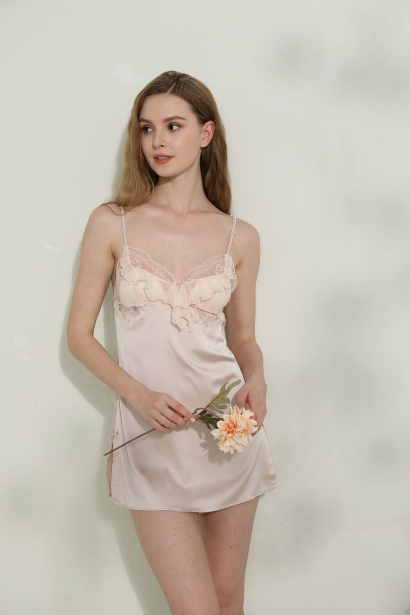 Rosy Silk and Lace Sleepwear - Risette 