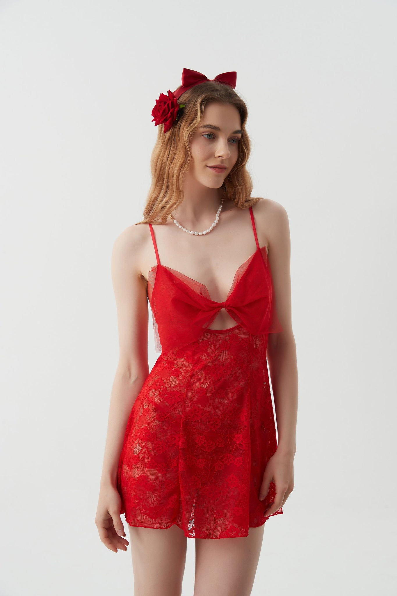 Scarlet Enchantment Lace Dress - Risette 