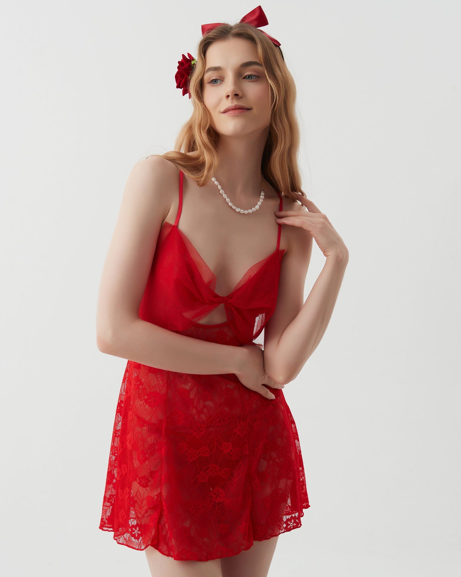 Scarlet Enchantment Lace Dress - Risette 