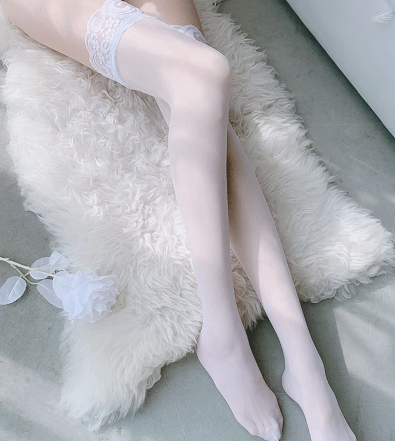Lace Stocking Black and White Tights