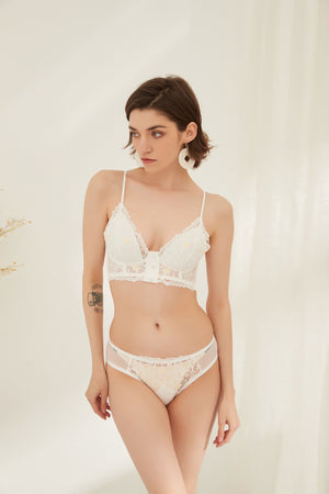Sheer Lace See-through Two Piece Set Lingerie - Risette 