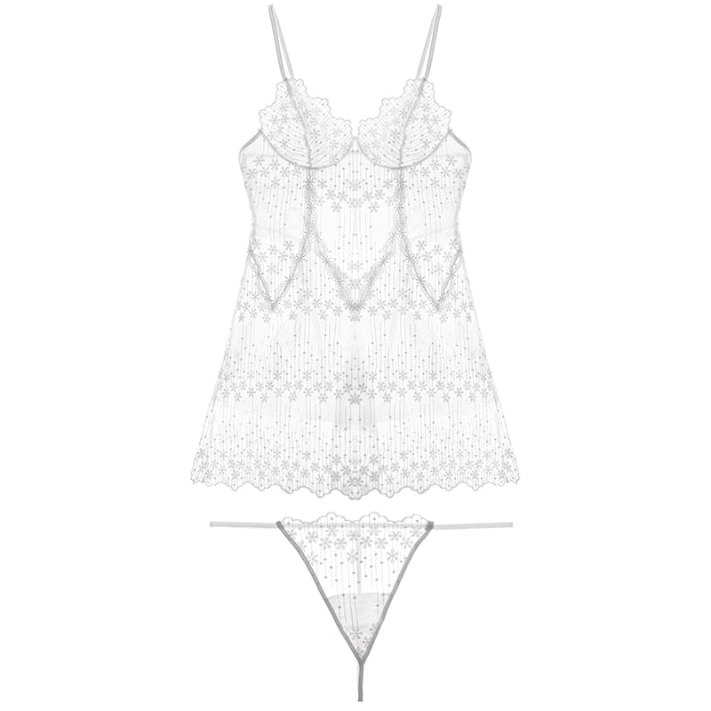 White Floral Summer Lingerie - Risette 