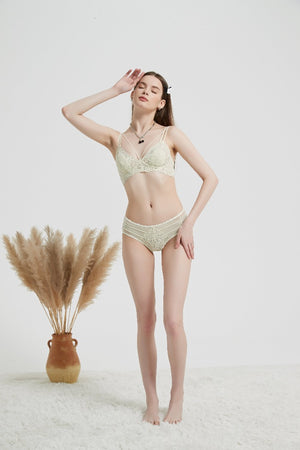 Mint green Thin Laced Comfy Lingerie Set