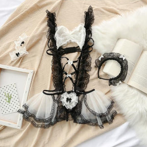 Exotic Black and white Victorian lingerie