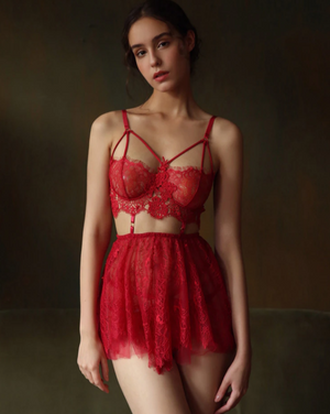 Embroidered Nightdress Cute Lingerie for Petite