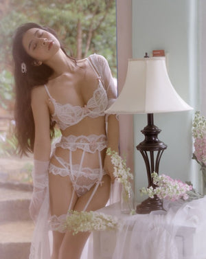 Flirty Brassiere with Panty Lace with Garter