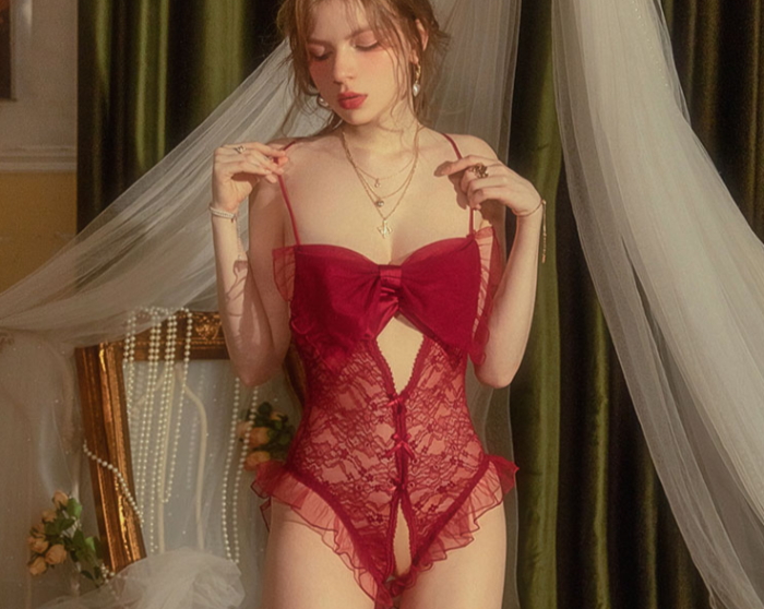 Red Sexy Lingerie: Lace Bodysuits, Corsets, Slips & More 32C